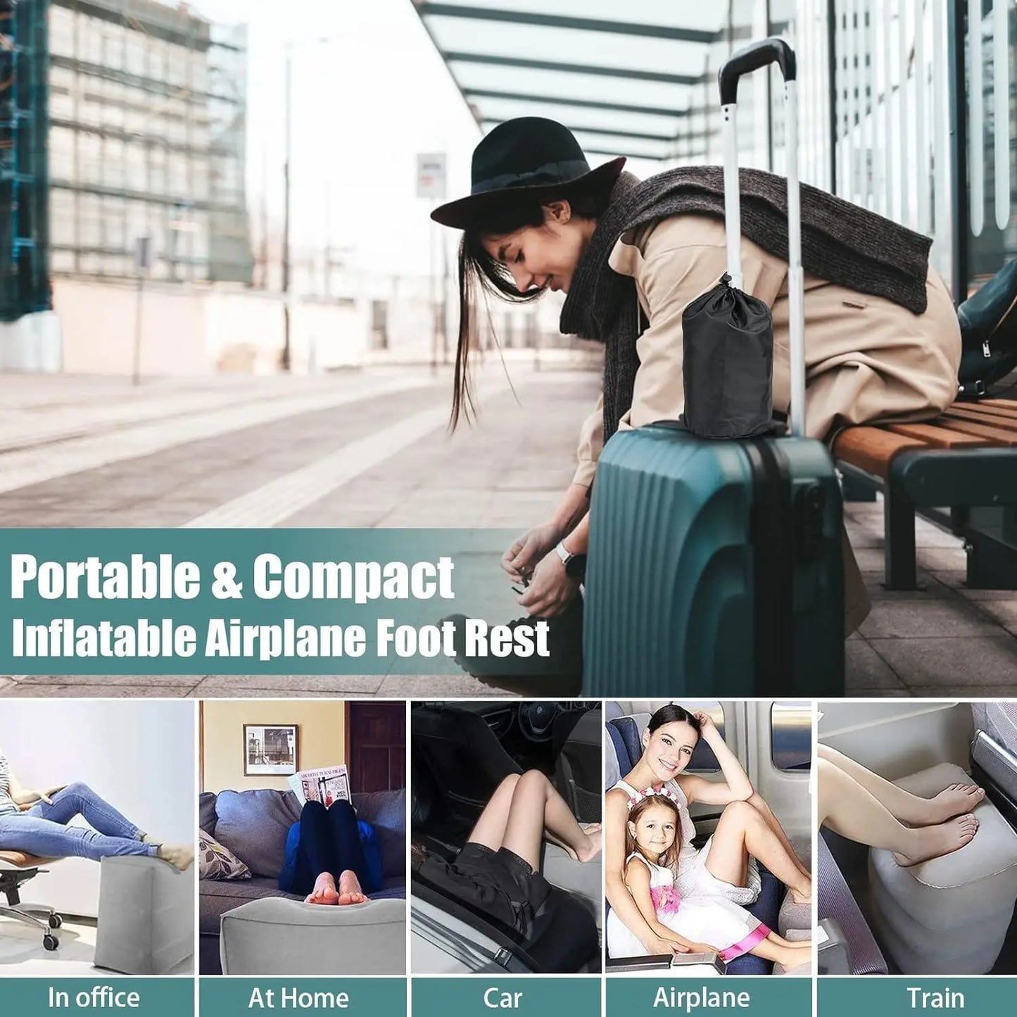Sleevon® Inflatable Travel Foot Rest