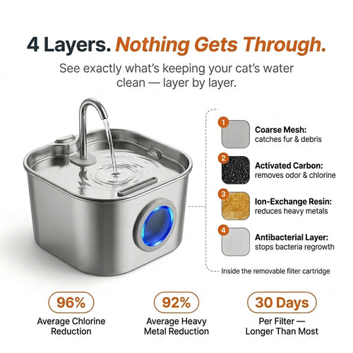 Cat Water Fountain Stainless Steel