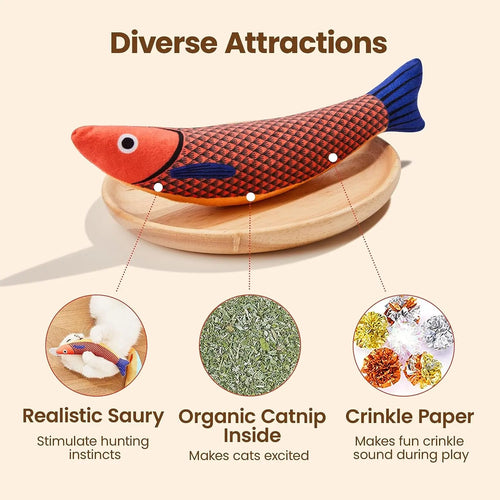 Interactive Plush Fish Cat Toy – Crinkle Sound + Catnip Filled