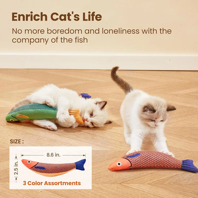 Interactive Plush Fish Cat Toy – Crinkle Sound + Catnip Filled