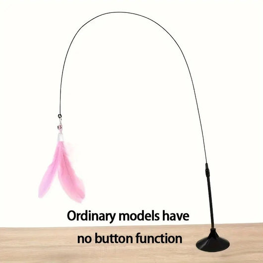 Cat Feather Wand – Bell Teaser with Suction Cup Pole